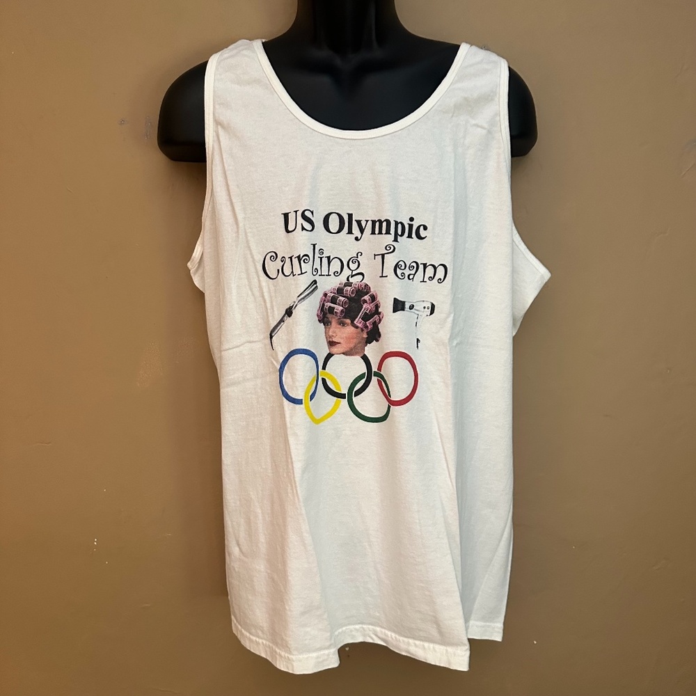 US Olympic Curling Team Parody Tank Top XL Gently worn 100% cotton